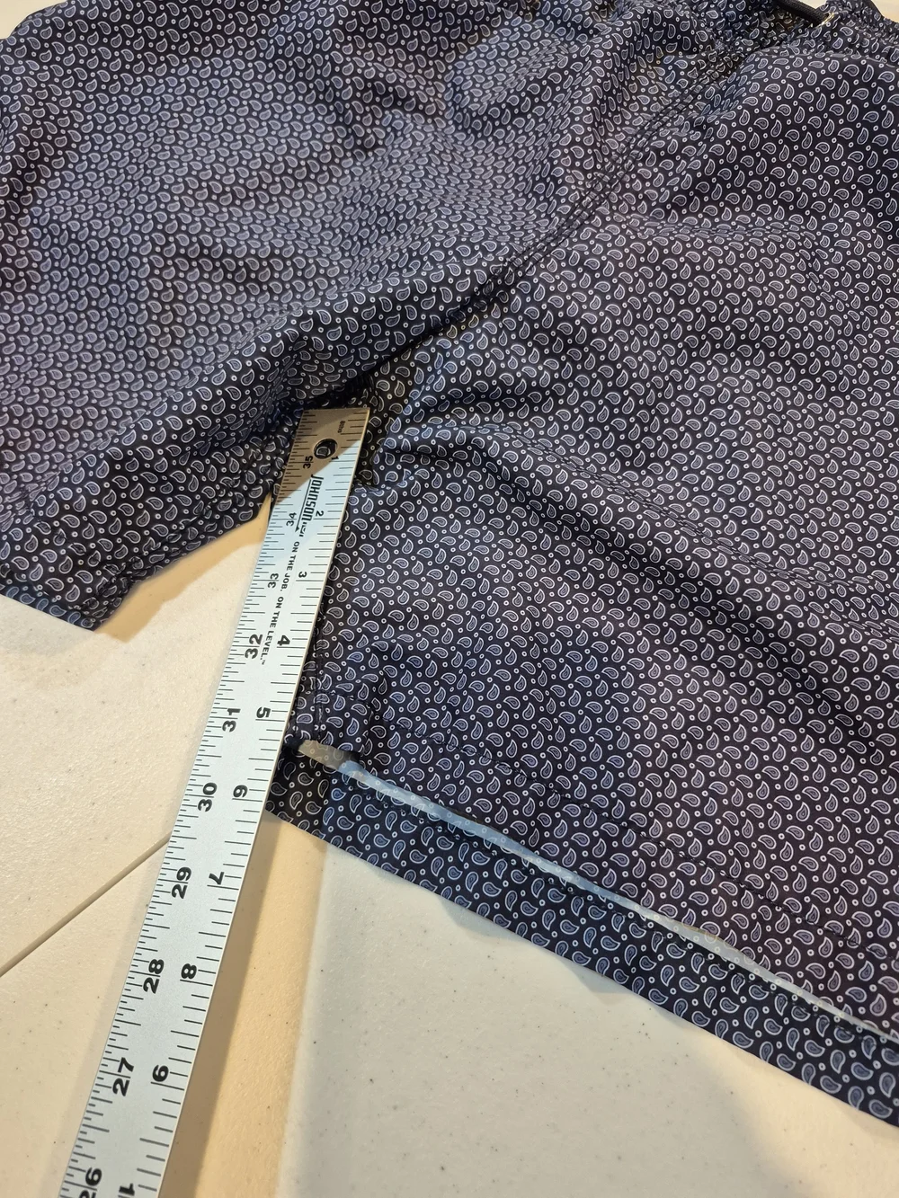 Slate & Stone Navy Paisley-Print Swim Trunks 4804